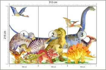 Fototapeta Dinozaury Malowane Akwarelą - obrazek 3
