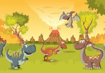 Fototapeta Bajkowe Dinozaury - obrazek 2