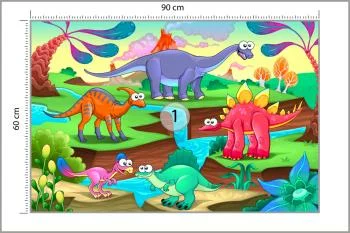 Fototapeta Kolorowe Bajkowe Dinozaury - obrazek 3