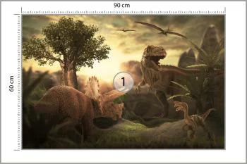 Fototapeta Dinozaury O Zachodzie Słońca - obrazek 3