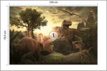 Fototapeta Dinozaury O Zachodzie Słońca - obrazek 3