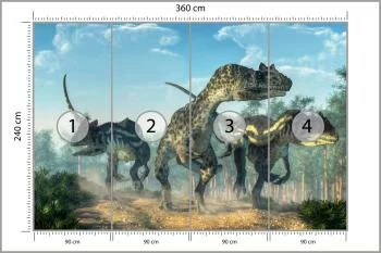 Fototapeta Trzy Dinozaury W Lesie - obrazek 3