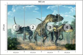 Fototapeta Trzy Dinozaury W Lesie - obrazek 3