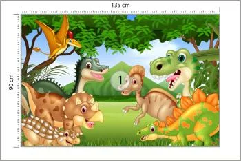 Fototapeta Bajkowe Dinozaury W Dżungli - obrazek 3