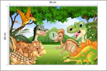 Fototapeta Bajkowe Dinozaury W Dżungli - obrazek 3