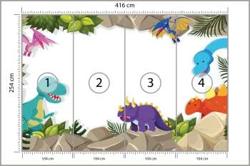 Fototapeta Dinozaury Na Skałach - obrazek 3