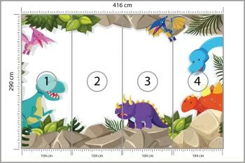 Fototapeta Dinozaury Na Skałach - obrazek 3