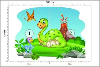 Fototapeta Dinozaury Na Polanie - obrazek 3