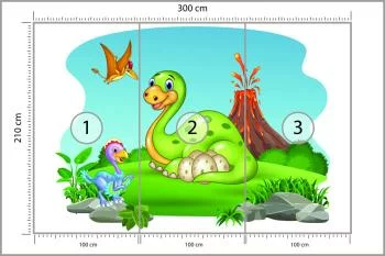 Fototapeta Dinozaury Na Polanie - obrazek 3