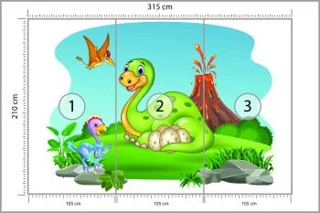 Fototapeta Dinozaury Na Polanie - obrazek 3