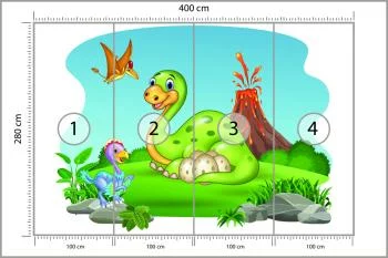 Fototapeta Dinozaury Na Polanie - obrazek 3