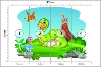 Fototapeta Dinozaury Na Polanie - obrazek 3