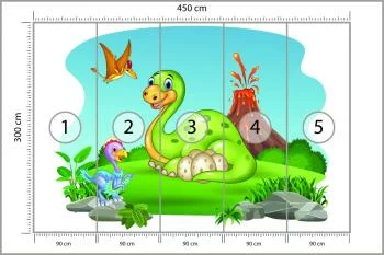 Fototapeta Dinozaury Na Polanie - obrazek 3
