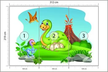 Fototapeta Dinozaury Na Polanie - obrazek 3