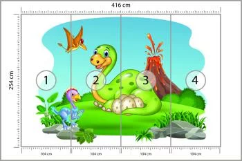Fototapeta Dinozaury Na Polanie - obrazek 3