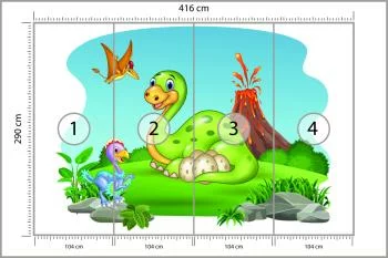 Fototapeta Dinozaury Na Polanie - obrazek 3