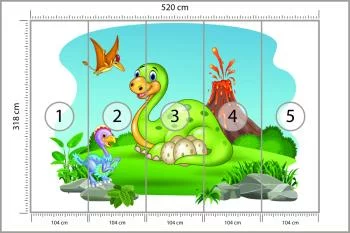 Fototapeta Dinozaury Na Polanie - obrazek 3
