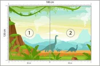 Fototapeta Dinozaury W Dżungli - obrazek 3