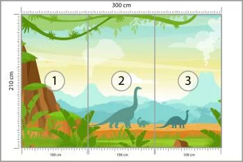 Fototapeta Dinozaury W Dżungli - obrazek 3