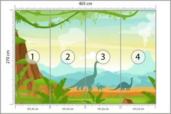 Fototapeta Dinozaury W Dżungli - obrazek 3