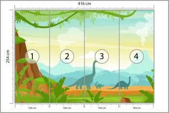 Fototapeta Dinozaury W Dżungli - obrazek 3