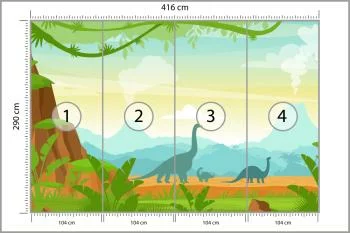 Fototapeta Dinozaury W Dżungli - obrazek 3