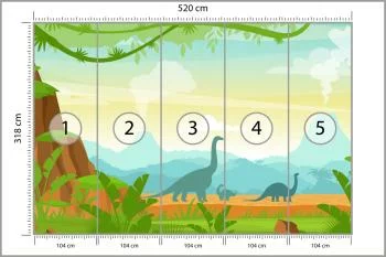 Fototapeta Dinozaury W Dżungli - obrazek 3