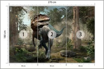Fototapeta Realistyczny Dinozaur I Palmy - obrazek 3