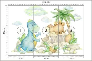 Fototapeta Małe Dinozaury Na Kamieniach - obrazek 3