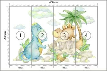 Fototapeta Małe Dinozaury Na Kamieniach - obrazek 3