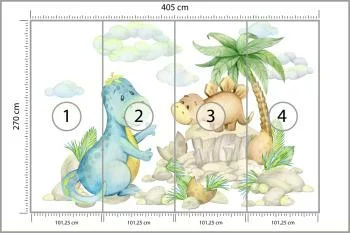 Fototapeta Małe Dinozaury Na Kamieniach - obrazek 3