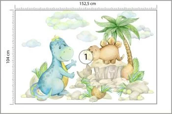 Fototapeta Małe Dinozaury Na Kamieniach - obrazek 3