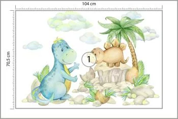 Fototapeta Małe Dinozaury Na Kamieniach - obrazek 3