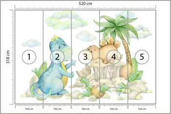 Fototapeta Małe Dinozaury Na Kamieniach - obrazek 3