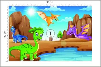 Fototapeta Bajkowe Dinozaury Nad Wodą - obrazek 3
