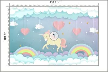 Fototapeta Jednorożec Serduszka I Tęcza - obrazek 3
