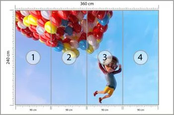 Fototapeta Chłopiec Z Balonami W Locie - obrazek 3