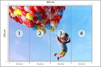 Fototapeta Chłopiec Z Balonami W Locie - obrazek 3