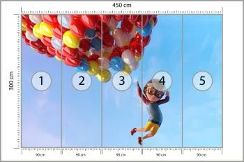 Fototapeta Chłopiec Z Balonami W Locie - obrazek 3
