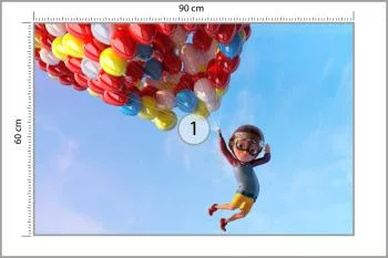 Fototapeta Chłopiec Z Balonami W Locie - obrazek 3