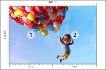 Fototapeta Chłopiec Z Balonami W Locie - obrazek 3