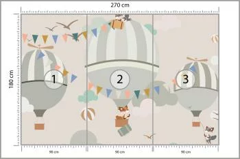 Fototapeta Zwierzęta I Latające Balony - obrazek 3