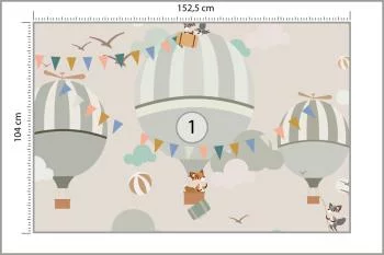 Fototapeta Zwierzęta I Latające Balony - obrazek 3