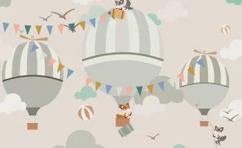 Fototapeta Zwierzęta I Latające Balony - obrazek 2