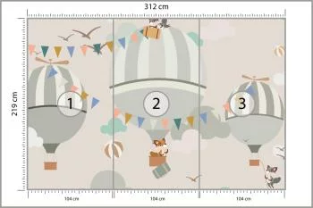 Fototapeta Zwierzęta I Latające Balony - obrazek 3