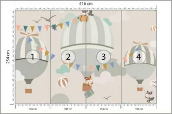 Fototapeta Zwierzęta I Latające Balony - obrazek 3