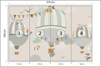 Fototapeta Zwierzęta I Latające Balony - obrazek 3