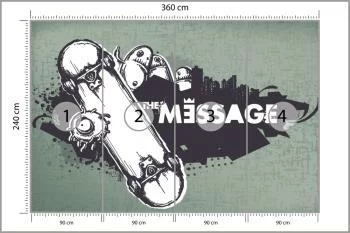 Fototapeta Skateboarding Styl Graffiti - obrazek 3
