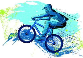 Fototapeta Rowerzysta W Stylu Graffiti - obrazek 2