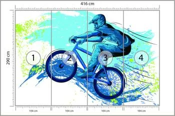 Fototapeta Rowerzysta W Stylu Graffiti - obrazek 3